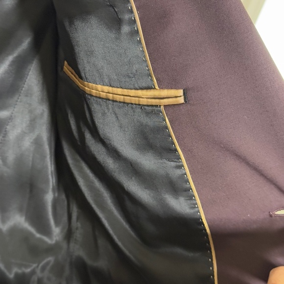 TOPMAN Suit Skinny sports jacket blazer Size US 38 Two Button color Berry - Picture 7 of 8